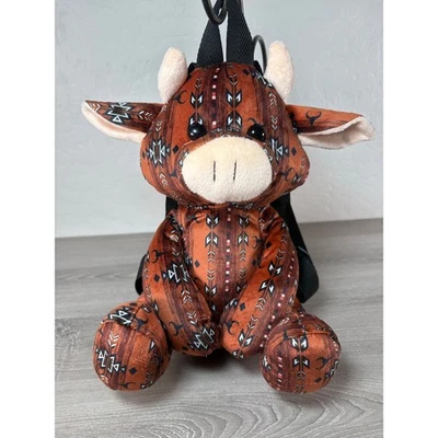 Farm Pals Plush Backpack Stuffed Animal Cow Southwestern Aztec Inspired New NWOT - Image 1 of 4