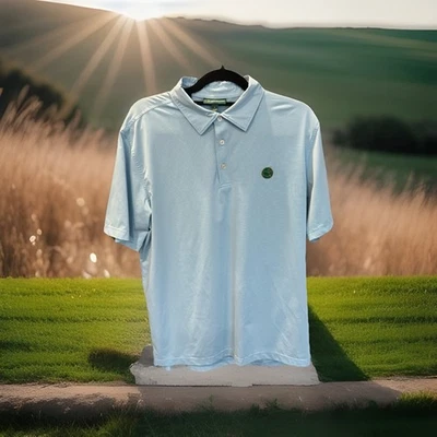 RARO! Polo de golfe Masters (logotipo ANGC) azul claro tamanho grande Augusta National - Imagem 1 de 3