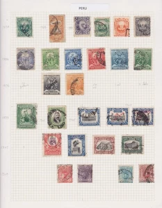 6 ALBUMSEITEN POSTFRISCHE & GEBRAUCHTE UNGEPRÜFTE BRIEFMARKEN AUS PERU - Bild 1 von 6