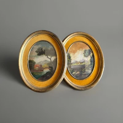 2 Antique Framed Oil Paintings, Italian Landscapes, By Eduard Robert Bary, C1840 - Image 1 of 4
