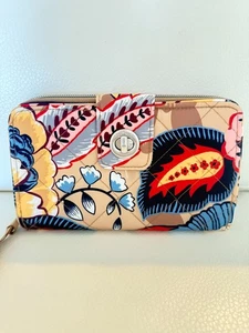 NWT VERA BRADLEY RFID TURNLOCK WALLET CLUTCH BAG BOTANICAL BEAUTY $95 - Picture 1 of 7
