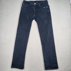 Levi's 505 Jeans Mens 33x34 Dark Blue Regular Fit Denim Cotton Blend - Picture 1 of 11