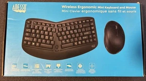 Adesso Tru-Form Media Wireless Ergonomic Keyboard and Mouse Combo Black - Picture 1 of 4