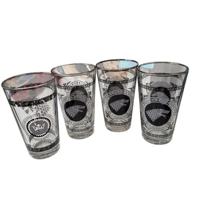 Juego de Tronos Vaso Corona Lobo Marino Negro Vasos 6 pulgadas Lote de 4 Foto 1 de 4