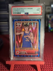 2024 TOPPS CHROME MCDONALD'S ALL AMERICAN BLUE RAYWAVE #78 COOPER FLAGG PSA 9 - Picture 1 of 5