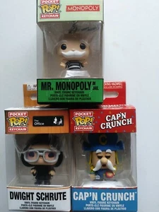 Funko Pop Key Chain Vinyl Figurine Mr. Monopoly Dwight Scrute Cap'n Crunch UPick - Picture 1 of 4
