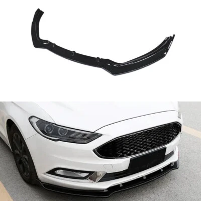 For 2019-2021 Ford Fusion Mondeo Front Bumper Lip Spoiler Body Kit Gloss Black Foto 1 de 4