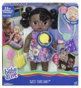 Baby Alive Sweet Tears Baby ~ Muñeca Llora y Habla Inglés/Español ~ Afroamericana - Imagen 1 de 5