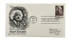 Cubierta del primer día -Albert Einstein - 1979 FDC #1774 - Arte artesanal caché cancelación manual - Imagen 1 de 2