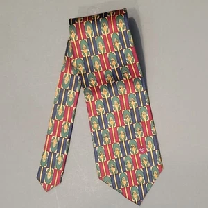 Mario Valentino Bentley Goldbury Silk Multicolor Geometric Short Necktie - Picture 1 of 7