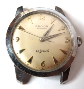 VINTAGE MENS SWISS BAYLOR 25'J AUTOMATIC WRISTWATCH - Imagen 1 de 9