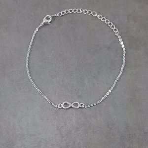 New Silver Plated Infinity Bracelet Crystal Jewelry Dainty Charm Bangle Fashion - Picture 1 of 4