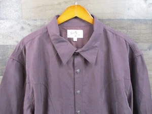 Scully Western Shirt Mens 2XL Purple Suede Five Star Point Button Up Long Sleeve - Picture 1 of 16