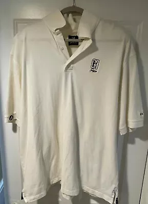 Camisa polo de golf AHead para hombre XL 100 % algodón TPC con logotipo de Sawgrass en blanco golf Foto 1 de 4