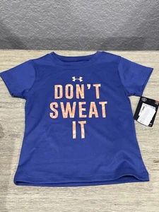 NUEVO CON ETIQUETAS UNDER ARMOUR "DON'T SWEAT IT" Camiseta Periwinkle Manga Corta Talla 2T - Imagen 1 de 2