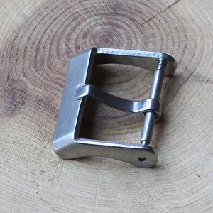 Brushed sleek shape steel vintage watch buckle 18mm inner opening size NOS 1960s - Picture 1 of 4