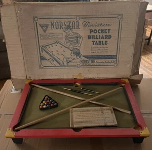 Vintage Billiard Table Top Pool Table Norstar Miniature Pocket Billiard Table - Picture 1 of 9
