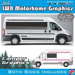 LWB Peugeot Boxer rayas laterales cámper autocaravana calcomanías pegatinas gráficos 095 - Imagen 1 de 4