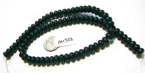 Round Glass Beads DARK GREEN 8x3mm Strand of Approx 80 M1328 - Picture 1 of 2