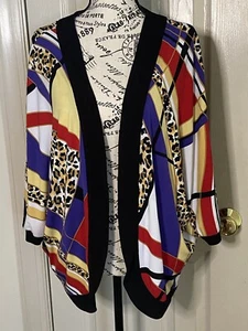 Antthony Jacket Cardigan Topper Print Women’s Medium - Picture 1 of 5