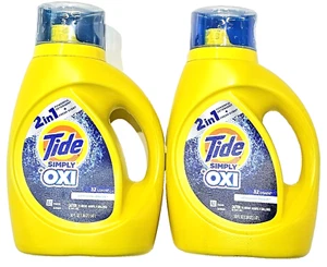 2 Pack Tide Simply Oxi 2in1 Laundry Detergent And Fresh Scent 32 Loads 50oz each - Picture 1 of 1