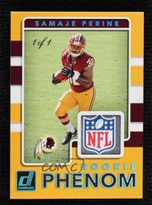 2017 Panini Donruss Laundry Tag NFL Shield 1/1 Samaje Perine Rookie Patch RC n1u