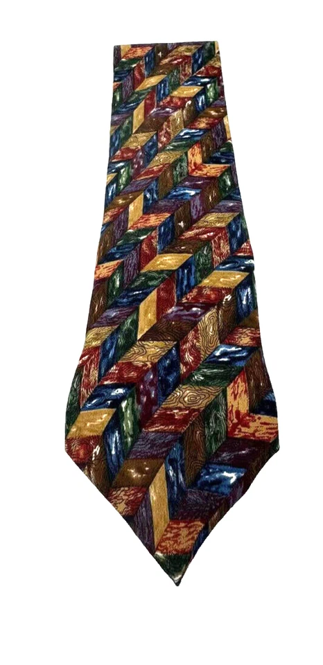 Structure Silk Tie Geometric Print -  Length 56 inches - Image 1 of 4