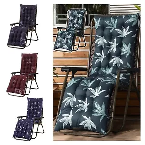 Chaise Lounger Cushion Pad Lounge Rocking Recliner Chair Sofa Mat Leaves Printed - Picture 1 of 60