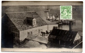 Cartolina Isole Turche 1935 CTO Macina sale - Foto 1 di 2