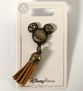 Disney Mickey Mouse Kopf & Ohren Symbol Leder Quasten Trading Pin BRANDNEU - Bild 1 von 3