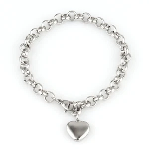 316L Stainless Steel Heart Bracelet for Women Fashion Heart Pendant Chain Bracel - Picture 1 of 14