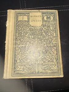 Burkes Speech Antique Vintage HC Book 1914 - Picture 1 of 12