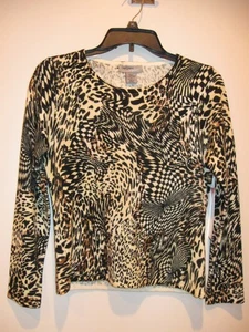 Designer's Original Printed Sweater Size Petite S - Picture 1 of 3