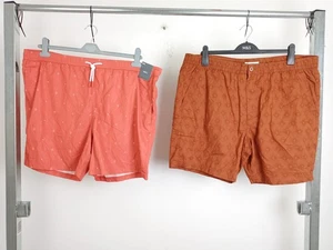 M&S 2Pcs Set Size 2XL Brown Textured Shorts Red Print Swim Shorts NEW F2 - Picture 1 of 10