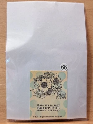 Unity Stamps 66 Big Summertime Bouquet Red Rubber Cling Stamp - Image 1 of 2