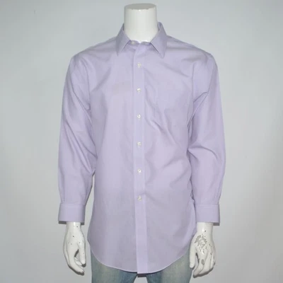 Camisa de Vestir Brooks Brothers Calce Ajustado No Hierro Algodón Púrpura 17 32/33 Foto 1 de 3
