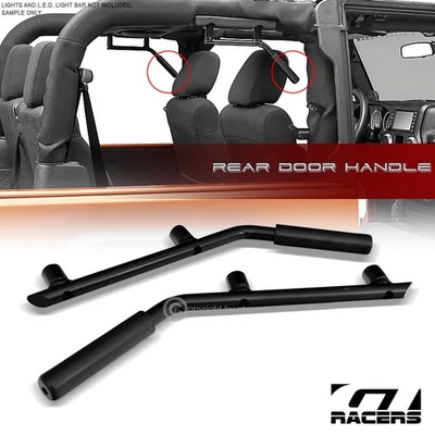 Barras de gancho de mango de agarre manual montaje trasero de acero negro para Wrangler Jk 2007-2018 Frc Foto 1 de 3