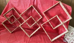 Vintage Wood Knick Knack Hanging Curio Shelf Scalloped Interlocking pieces - Picture 1 of 21