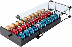 Reisratte Vertuo Kapselhalter Schublade für Nespresso mit Glas Class-30 Pods  - Bild 1 von 14