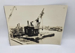 1931 8x10 Photo-NY Cent Railroad-Whirler Derrick Boat Crane-Wilmington DE - Picture 1 of 2