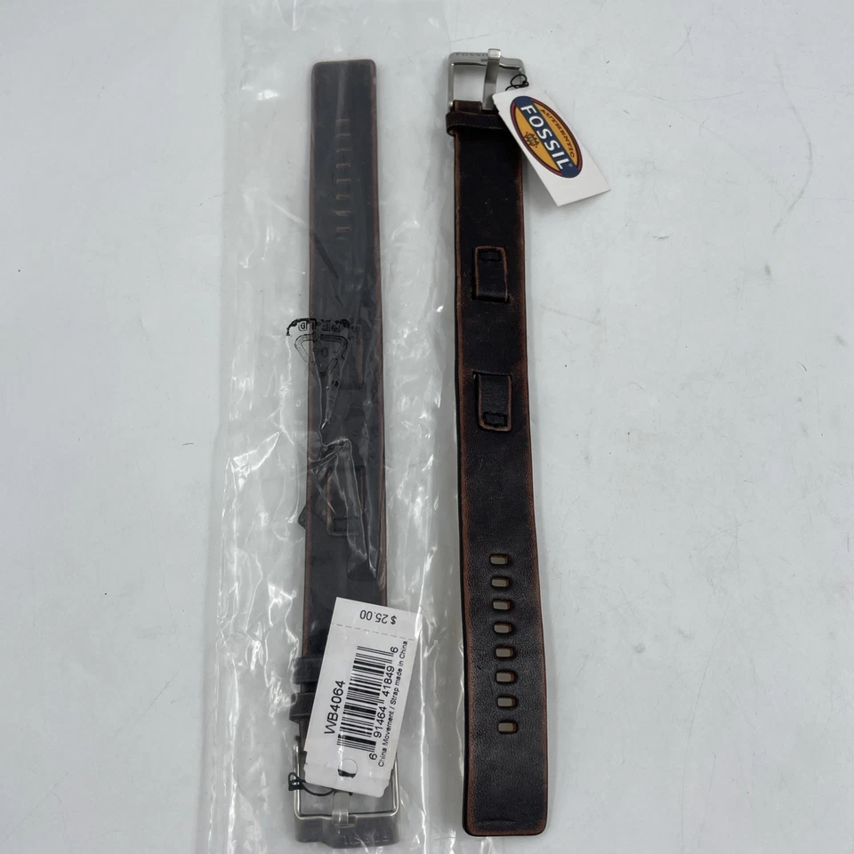 FOSSIL CORREA DE CUERO PARA MUJER 8,5”L- x 22 mm con estuche soporte 26 mm X 10 mm-¡NUEVO! Foto 1 de 3