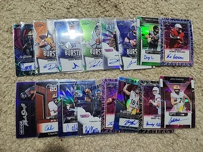 Lote de cartas 2025 Leaf Vivid 32 Autos Base Rookies Football Horn Haven Jones Hart - Imagem 1 de 3