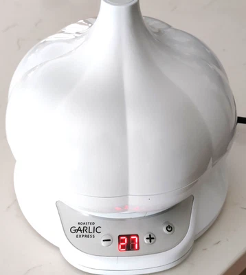 Tostador de Ajo Eléctrico Blanco NUEVO Sin Usar COMPLETO Anillo de Arcilla Libro Inserto Mango Foto 1 de 4