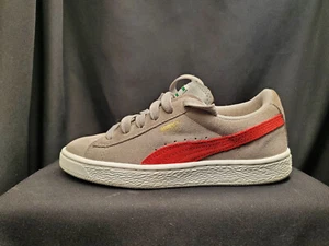 Puma Suede Drizzle High Risk Grey/ Red Junior's Shoes Size 3.5 355110 42 - Picture 1 of 14