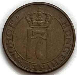 1948 Norway ๐ณ๐ด 1 Ore Haakon VII Coin Condition About Uncirculated - Picture 1 of 2