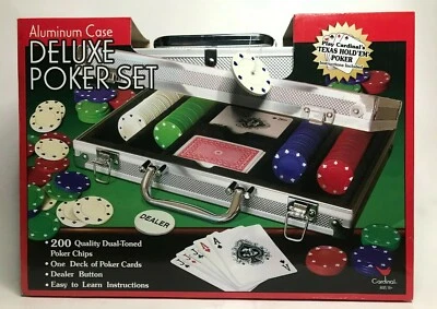 Deluxe Poker Set Cardinal with Aluminum Case 200 Poker Chips Poker Cards - Image 1 of 2