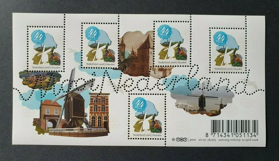 2008 NETHERLANDS SHEET MOOI NEDERLAND (33) HEUSDEN MILL VF MNH POSTFRIS - Image 1 of 1