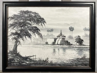 Aquarell Landschaft Asien Indochina Frankreich Signiert Unten Rechts - Bild 1 von 4