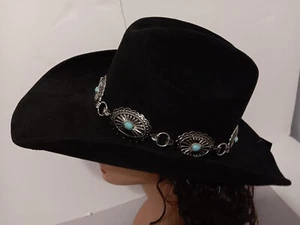 ILLUMA Western Cowgirl Hat with Silvertone Concho band polyester felt - Picture 1 of 18