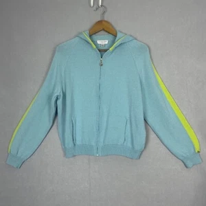 St. John Sport Marie grau XL Full Zip Hoodie Pullover aquagrün gestreift - Bild 1 von 15